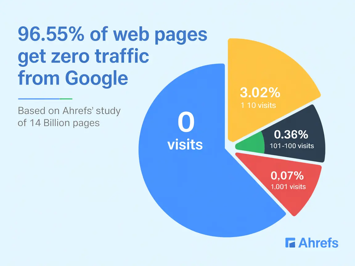 Visual showing percentage of websites with no organic traffic